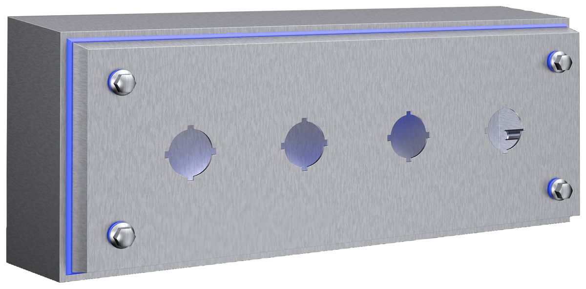 Aufbaugehäuse Rittal HD 1684.600 4×Ausschnitt 22.5mmØ 100×280×90mm Ed-St