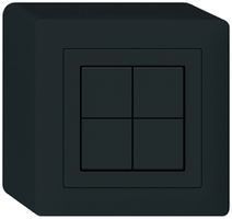 Poussoir KNX AP Hager BA kallysto Q quadruple 88×88mm noir