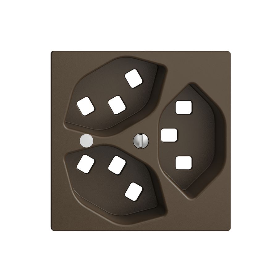 Frontset EDIZIOdue coffee 60×60mm 3×T23 mit Linse