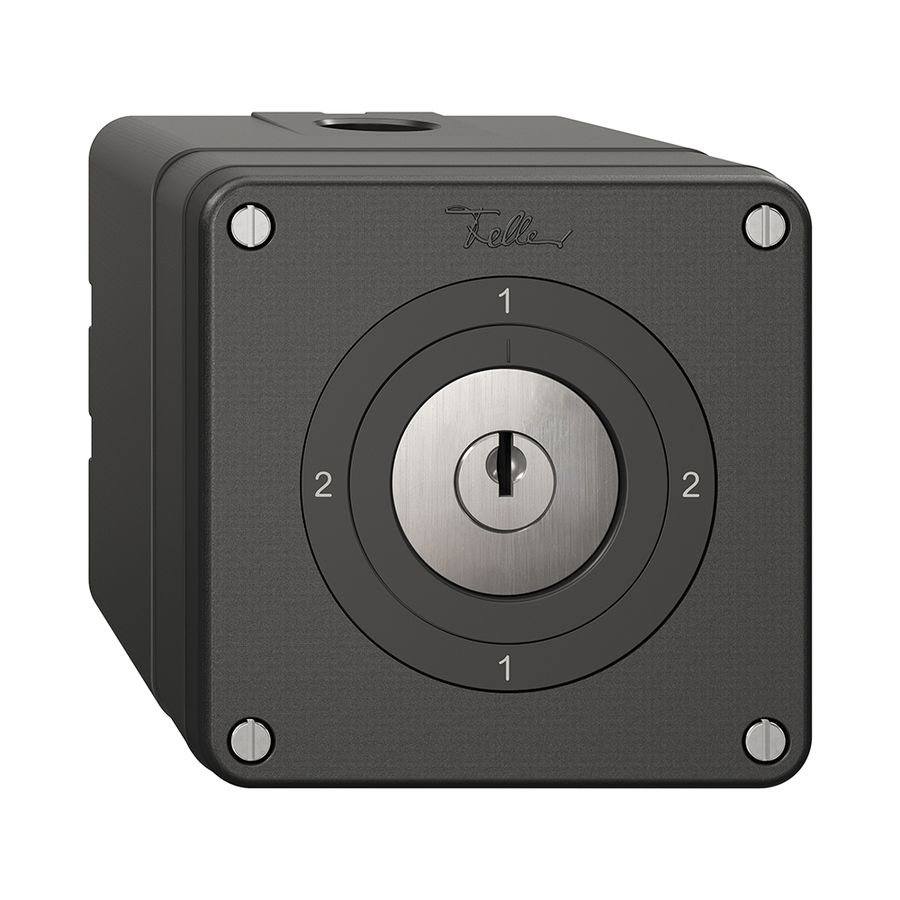 Interrupteur rotatif NAPU NEVO, 3/2L, avec serrure&2 clés, KS, 2-1-2-1, noir