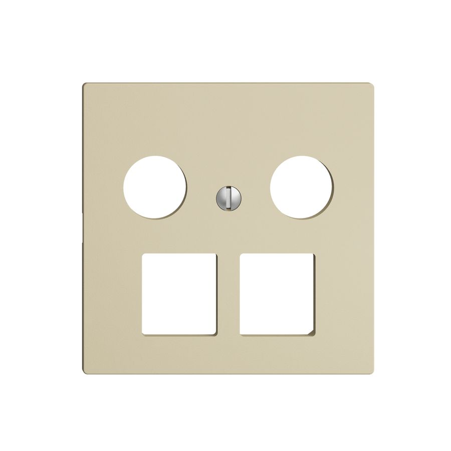 Kit de recouvrement EDIZIOdue F, p.prise multimédia, p.2×RJ45 Keystone vanille