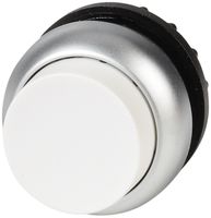 Drucktaste ETN RMQ hoch weiss, tastend, Ring verchromt