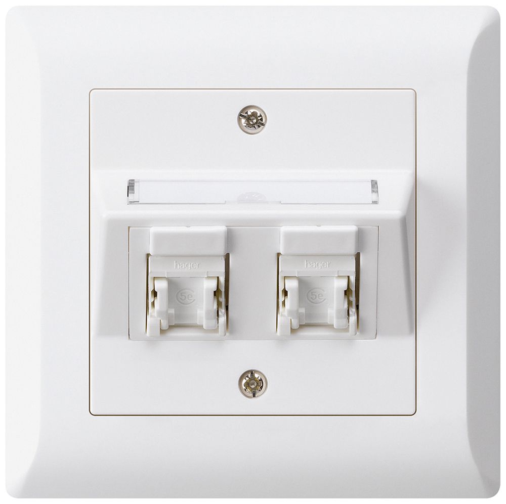 Kit di montaggio INC kallysto.line C cat.5e 2RJ45/u bianco