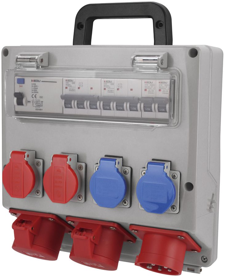 Distributore di corrente Steffen 25A 2×T23 2×T25 2×CEE16 con FI IP55