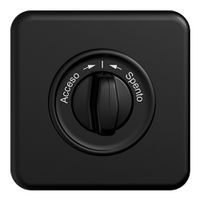 Frontset STANDARDdue Acceso->I<-Spento schwarz 90×90mm für Schwenktaster
