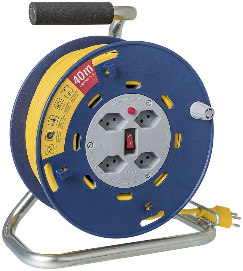 Kabelrolle STERO LOOP Gr.0 4×T13 40m TD3×1.5mm² blau/grau