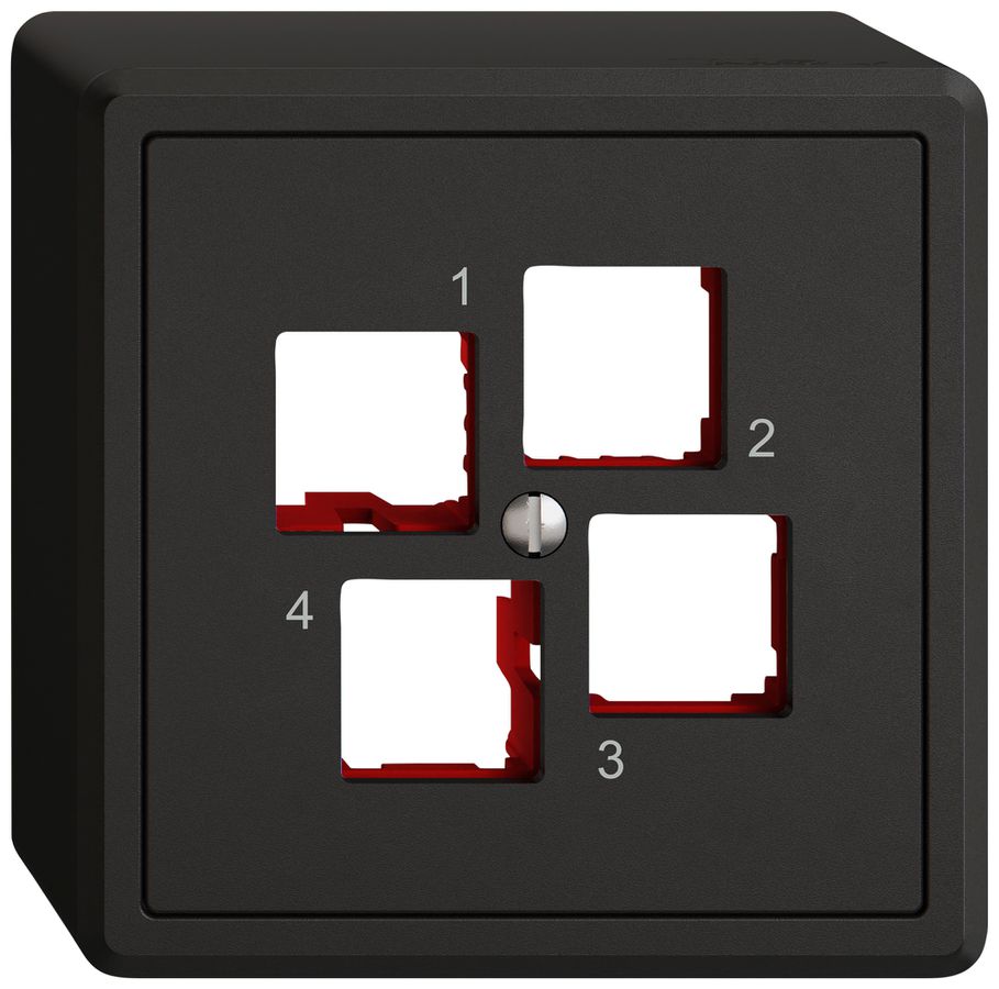 AP-Montageset EDIZIO.liv EASYNET S-One SNAPFIX® gerade 4×RJ45 sz