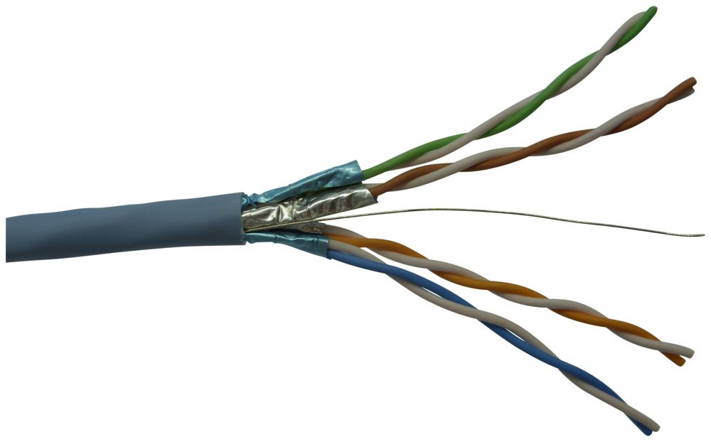 Câble d'installation Prysmian Draka UC500, cat.6A U/FTP, LSZH bleu Dca