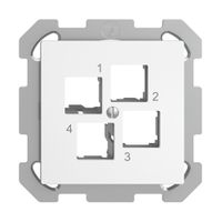 UP-Montageset EDIZIOdue FM EASYNET S-One, für 4×RJ45, geradeauslass, weiss