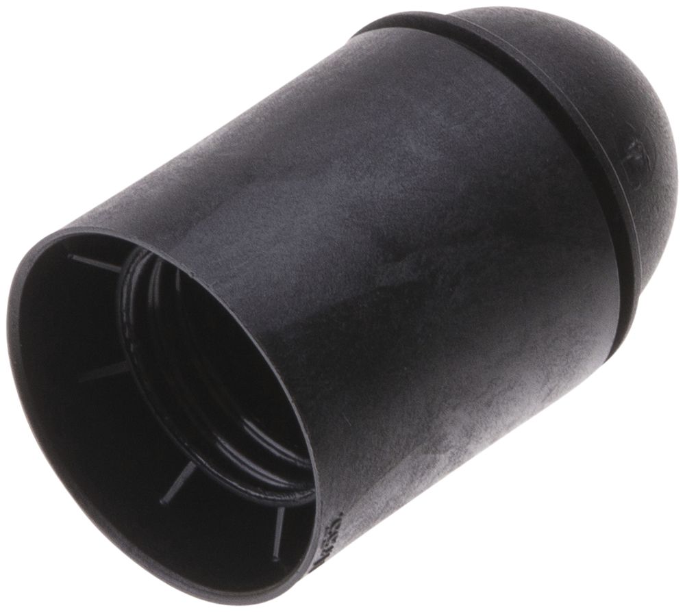 Fassung E27 Kunststoff schwarz glatt, 190°C, Vossloh