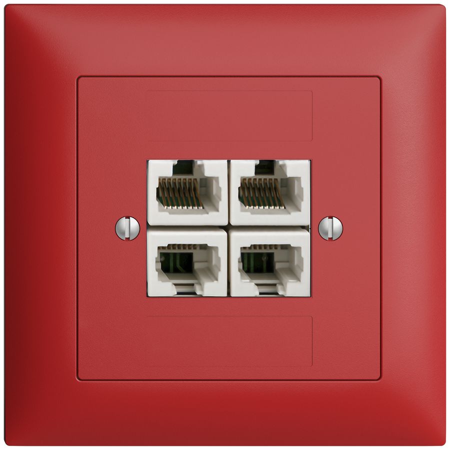 UP-Dose 4×RJ45/u 4P getr. EDIZIOdue berry ITplus