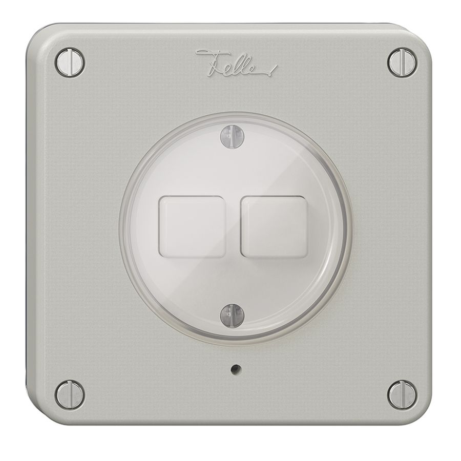 Druckschalter 2K/2T NEVO Wiser N.CO lichtgrau