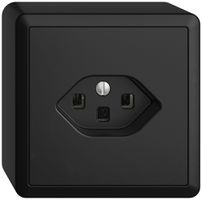 AP-Steckdose EDIZIOdue T23 16A schwarz, mit Steckklemmen