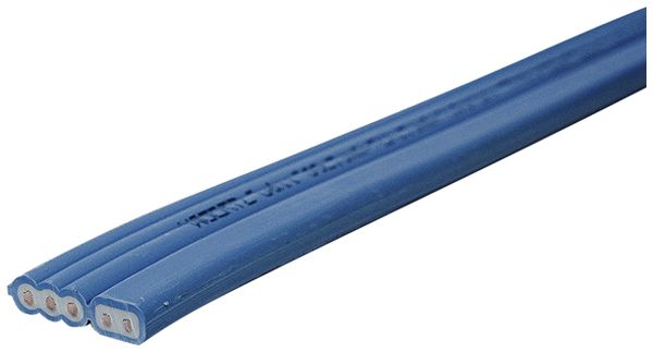 Câble plat Woertz DALI 3×2.5+2×1.5mm² sans halogène bleu B2ca