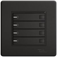 Pulsante universale INC EDIZIO.liv UNI SNAPFIX® c.LED RGB 4× com.2T ne