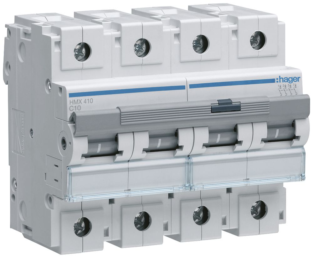Leitungsschutzschalter Hager MCB 4P 400V Typ C 10A 6TE