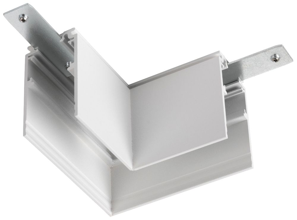 L-Verbinder SLV 48V TRACK Aluminium 71×71×47mm tief rechts weiss