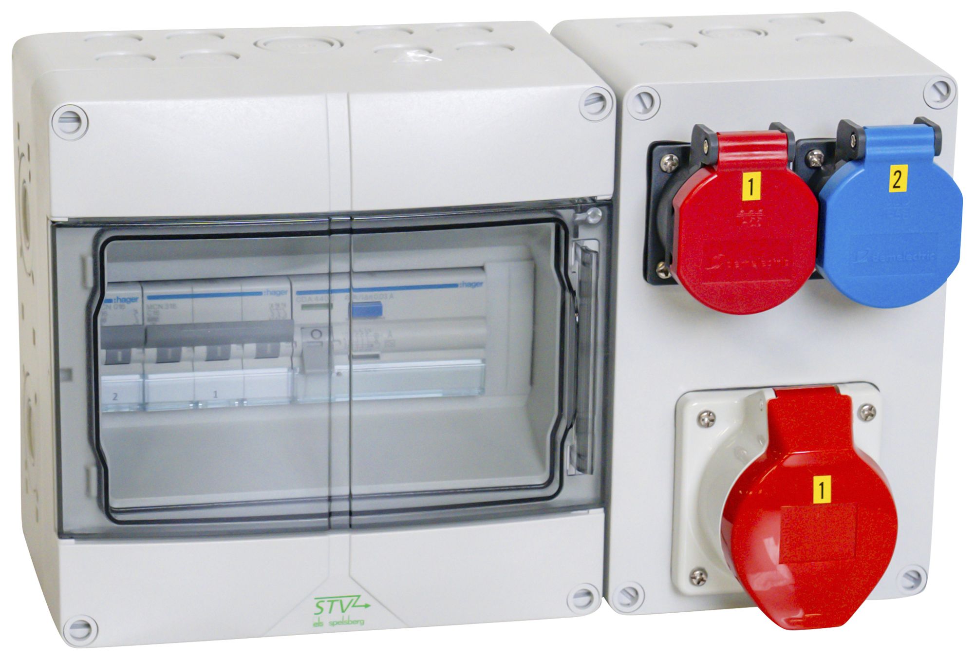 Stromverteiler DEM DB20983 40A 2×LS 1×FI 1×T23 1×T25 1×16A