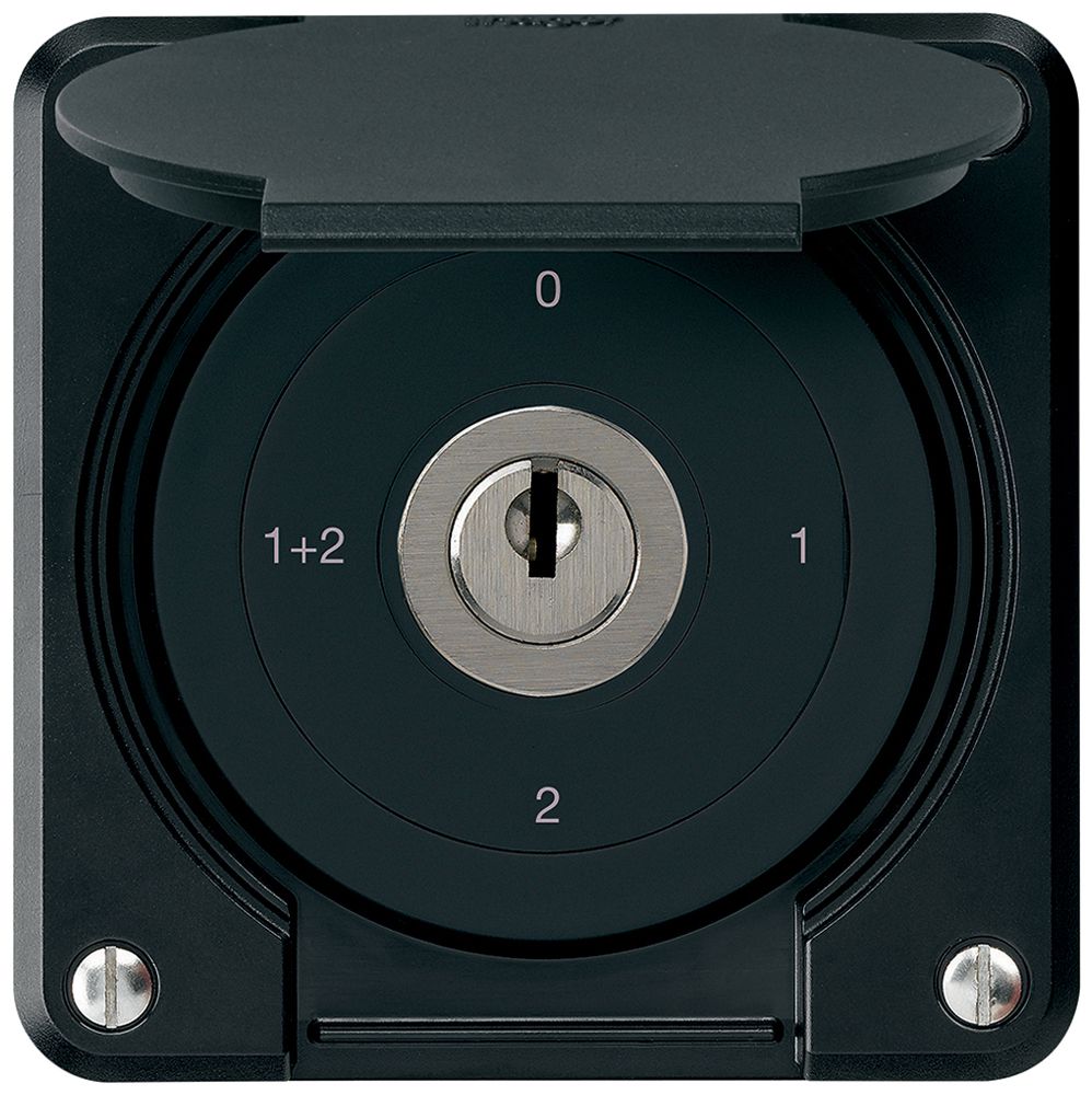 Interrupteur à clé ENC robusto IP55 avec clapet S1/1P noir