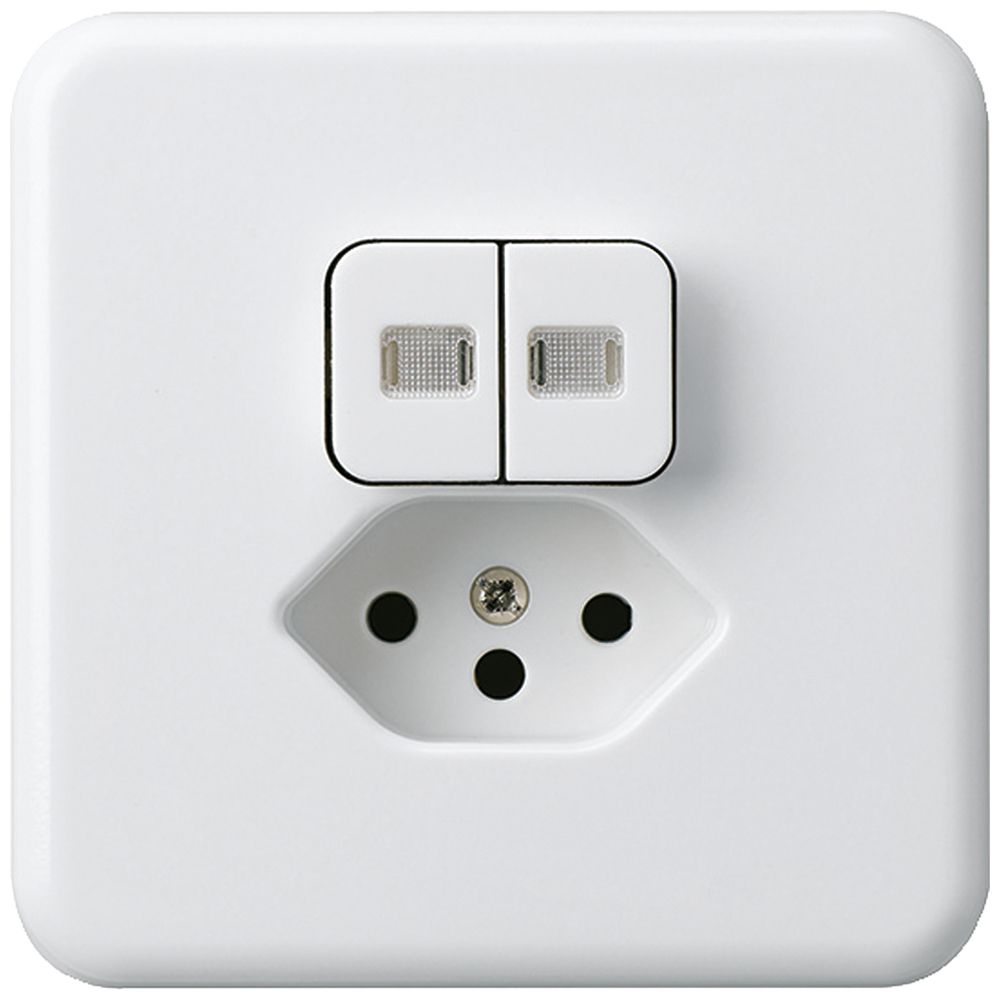 UP-Kombination beleuchtet 1/3+3/1L+Typ 13 basico ws 2 Linsen für BOMI