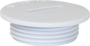 Stopfen mit Rand PS M25 hellgrau