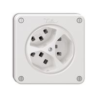 NUPU-Steckdose NEVO, 3×T23, weiss
