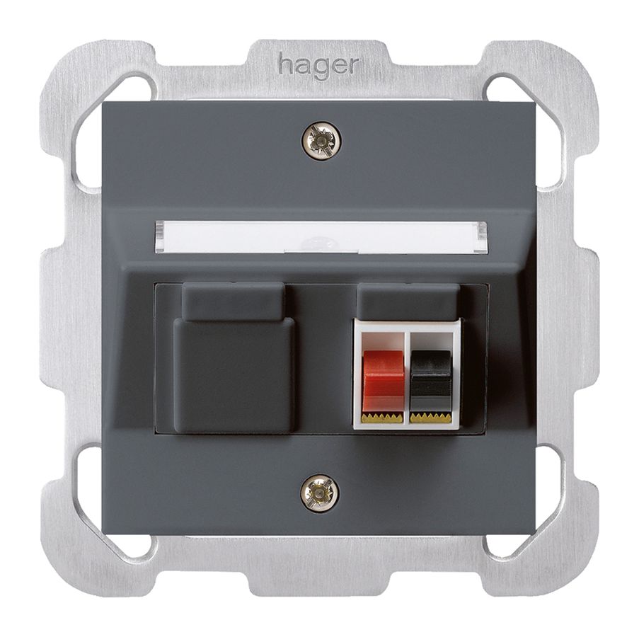 Prise ENC audio kallysto 1×anthracite borne à étrier 1 haut-parleur plaque fix.