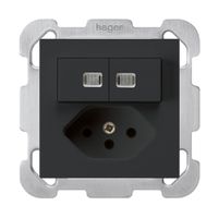 Combinazione luminosa INC 1/3+3/1P+T13 nero kallysto 2 lenti piastra fissaggio