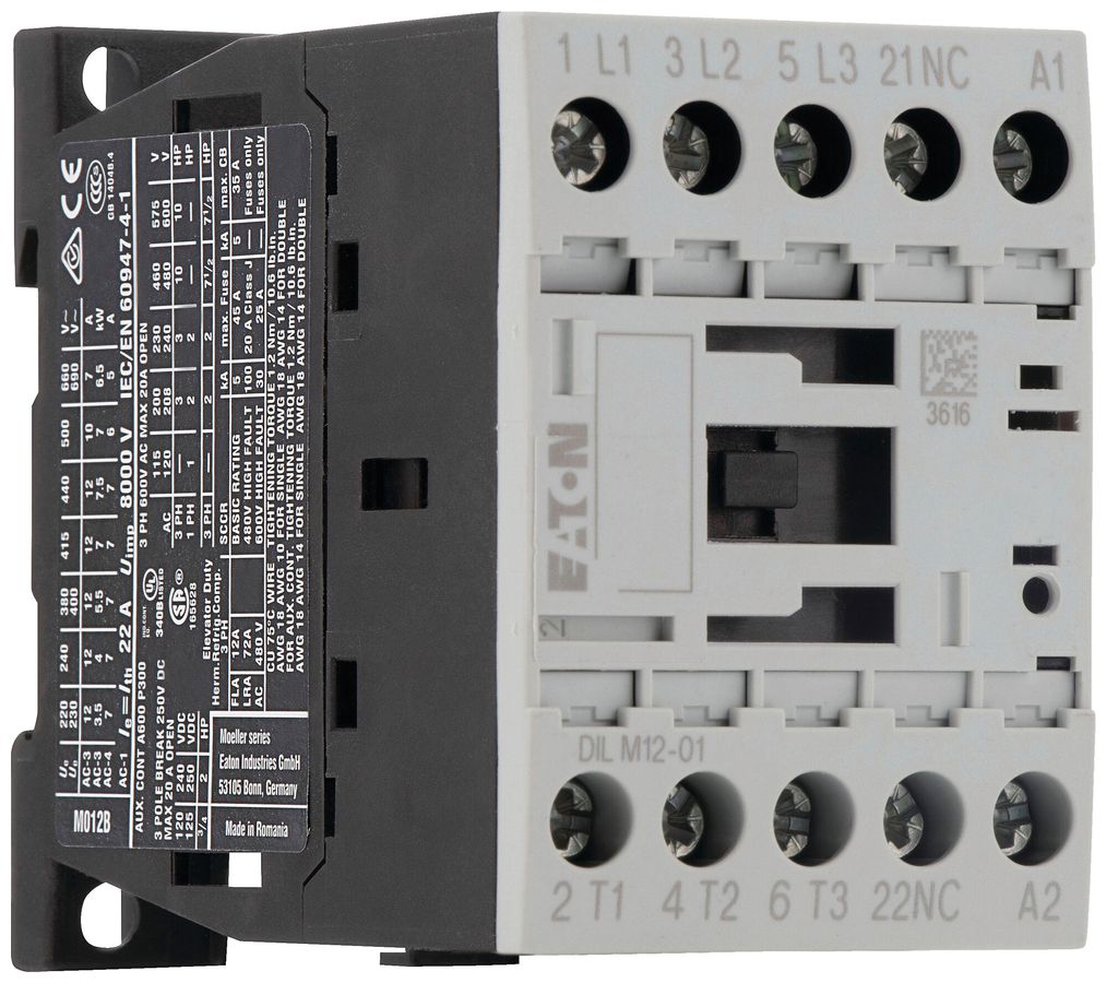 Leistungsschütz Eaton DILM12-01 110V 110V AC 3NO 22A 12A 5.5kW 24…690V