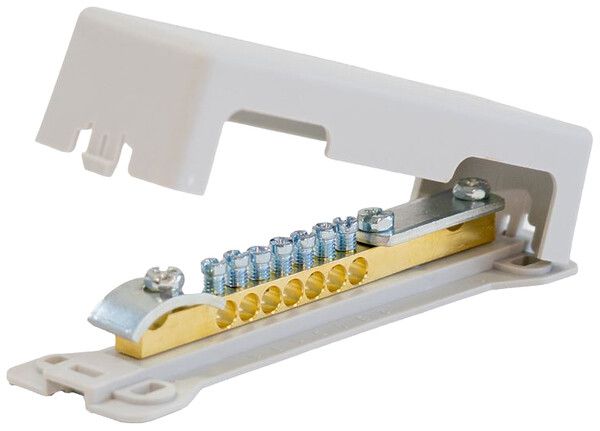 Potenzialausgleichschiene Plica Messing 188×52×44.5mm gu
