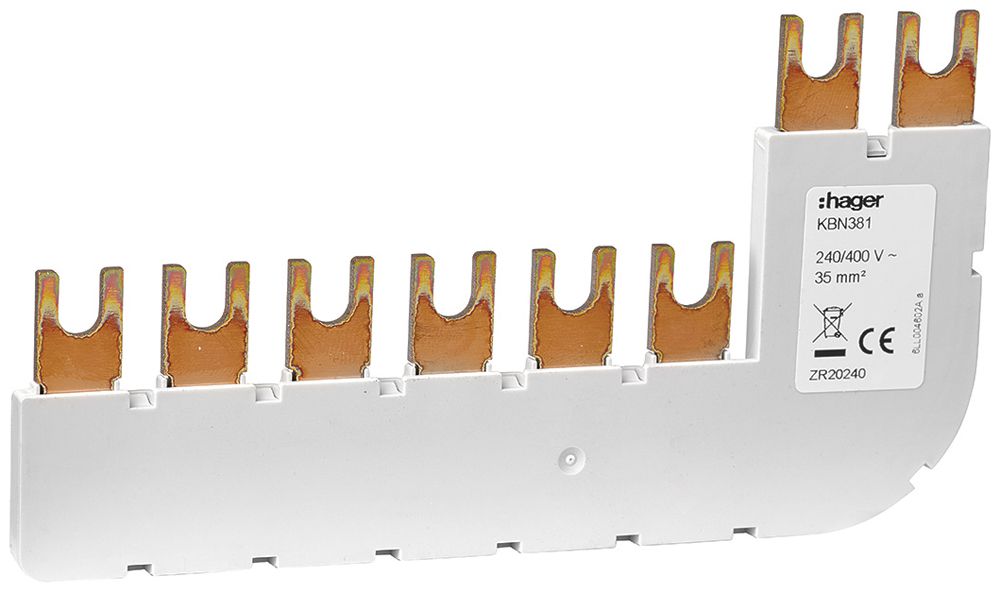 Erdungsbügel Hager 3P+N 35mm² 90° für SPA180N