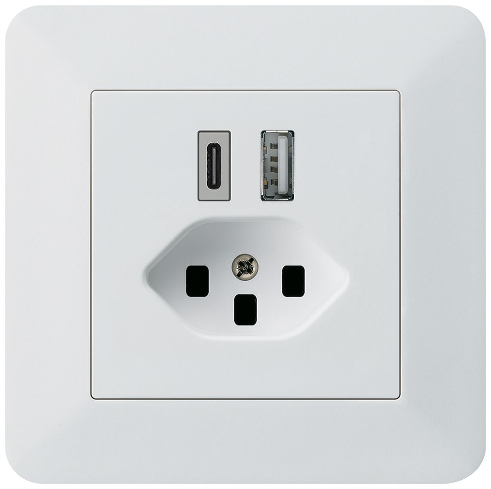 Prise de charge USB ENC kallysto.trend 18W PD 1×type A 1×type C T23 blanc