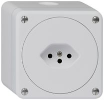 AP-Steckdose robusto Typ 13 grau ohne Klappdeckel