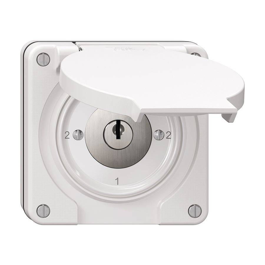 Interrupteur rotatif NUP NEVO, 3/2L, avec serrure&2 clés, KS, 2-1-2-1, blanc