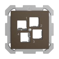 UP-Montageset EDIZIOdue FM EASYNET S-One, für 4×RJ45, geradeauslass, coffee
