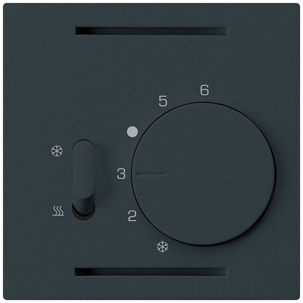 Termostato Hager kallysto A, con interr.di riscald./raffred., nero