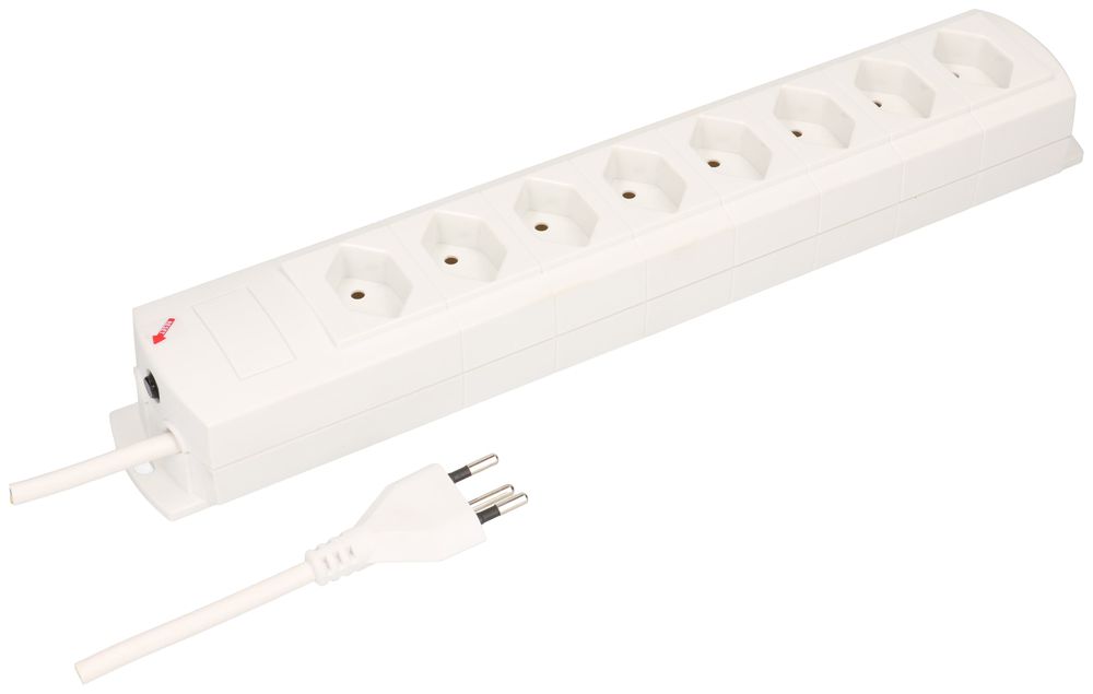 Prise multiple MH 8×T13 Prime-Line Td 3×1mm² 5m blanc