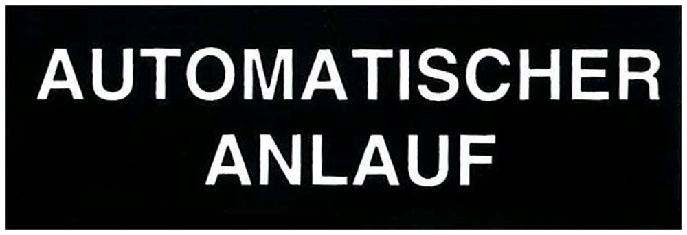 Klebeschild (Automatischer Anlauf) 60×20mm