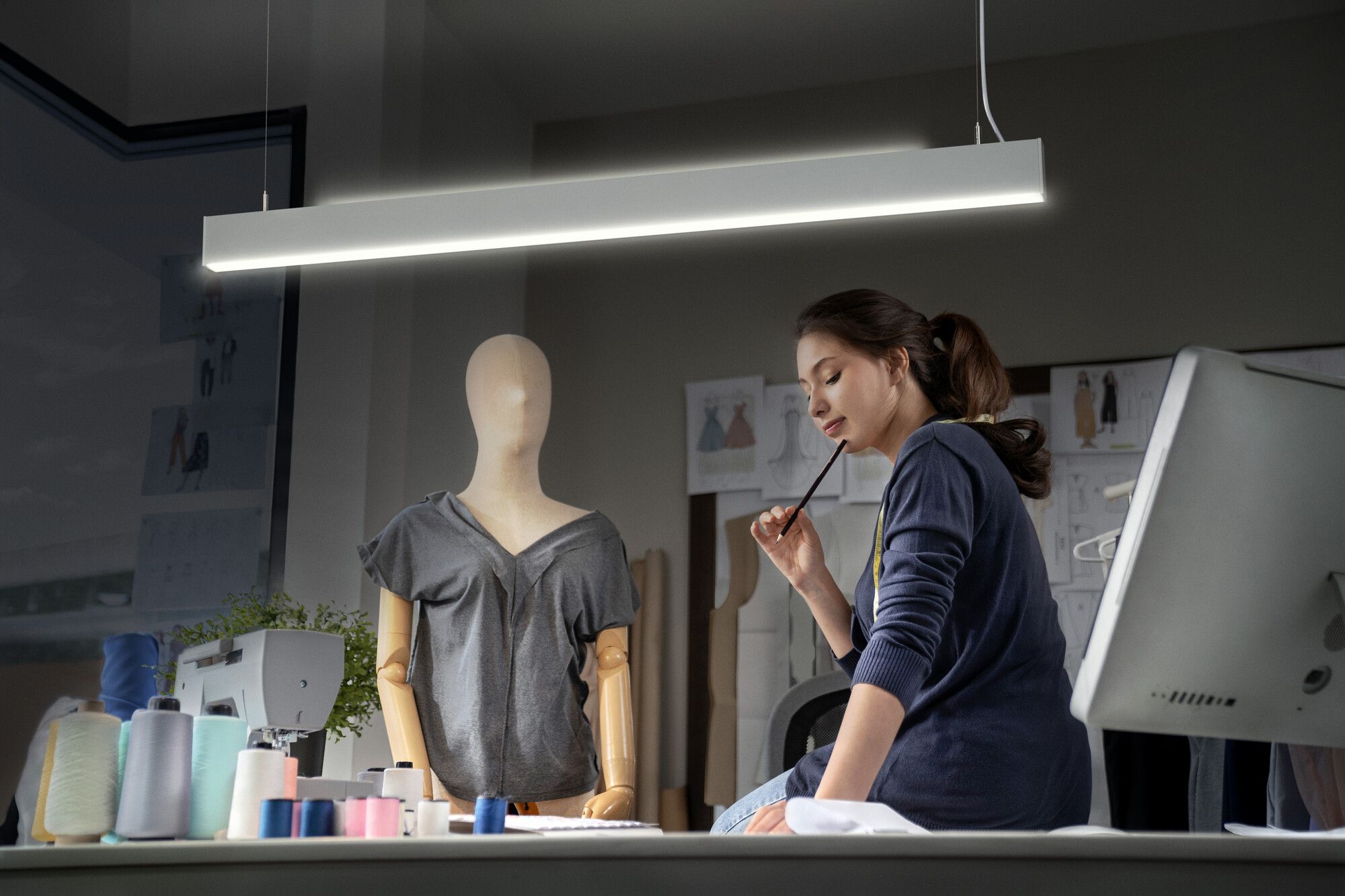 Luminaire suspendu LED LEDVANCE Office line 42W 5500lm 840K dir./indir.1126mm bc