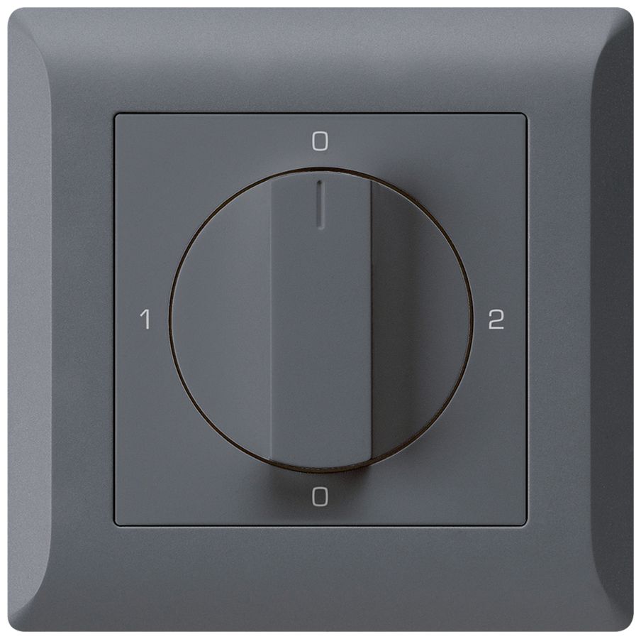 UP-Drehschalter kallysto.line 2/1L anthrazit mit Drehgriff
