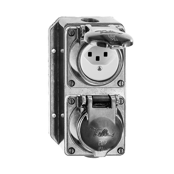 Combinaison AP mouillé I-I 2× T23 CEM Al poli, bornes à vis