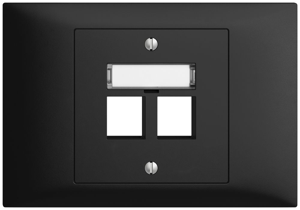 EB-Montageset EDIZIOdue BKE, Geradeauslass 2×Keystone schwarz