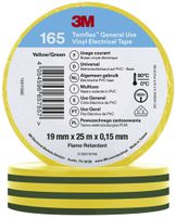 Isolierband 3M Temflex 165 19mm×25m×0.15mm grün/gelb VDE 600V 0…90°C