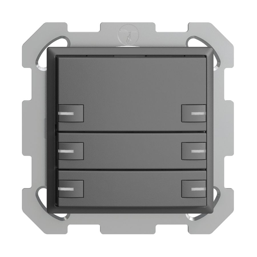 Poussoir KNX RGB ENC EDUE, 250mW, a.LED RGB, 6×poussoir, comm.1×touche, grf