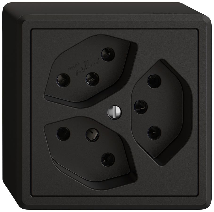 AP-Steckdose EDIZIO.liv SNAPFIX® 3×T13 sz