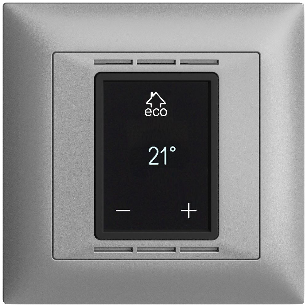 Termostato ambiente EDIZIOdue FMI silver, con display, riscald.pavim.
