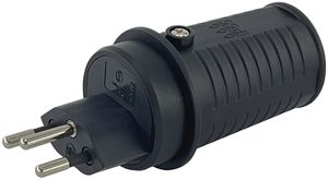Stecker T13 250V 10A, IP55, S+, schwarz