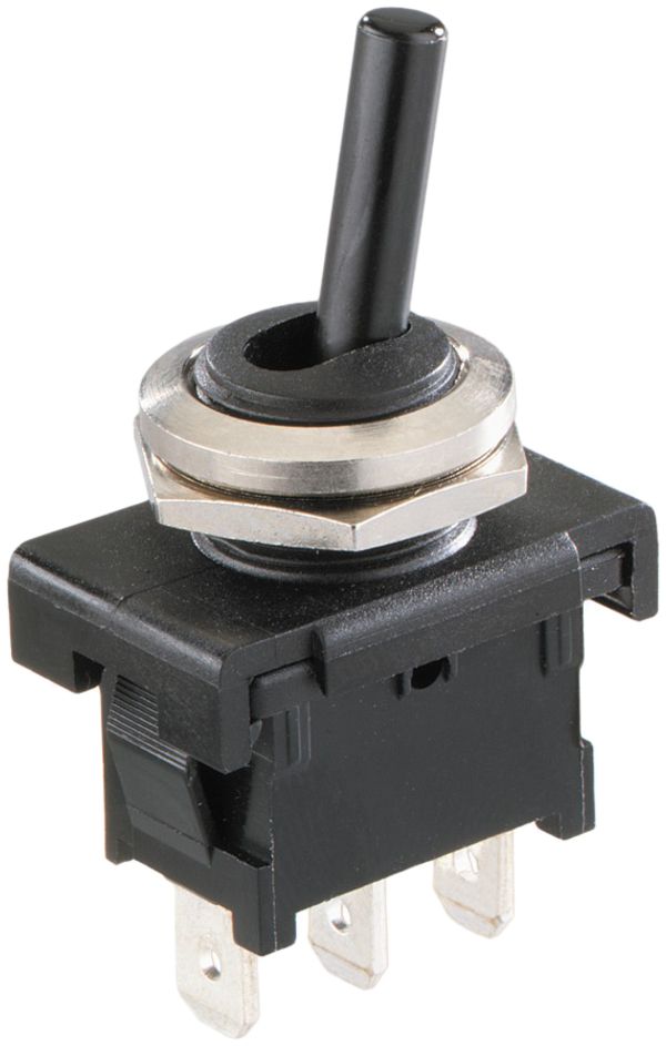 EB-Kippschalter ELBRO, 6A/250V 1L, UM, Steckanschluss, schwarz