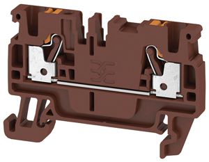 Borne de passage WM A2C PUSH IN 2.5mm² TS35 brun