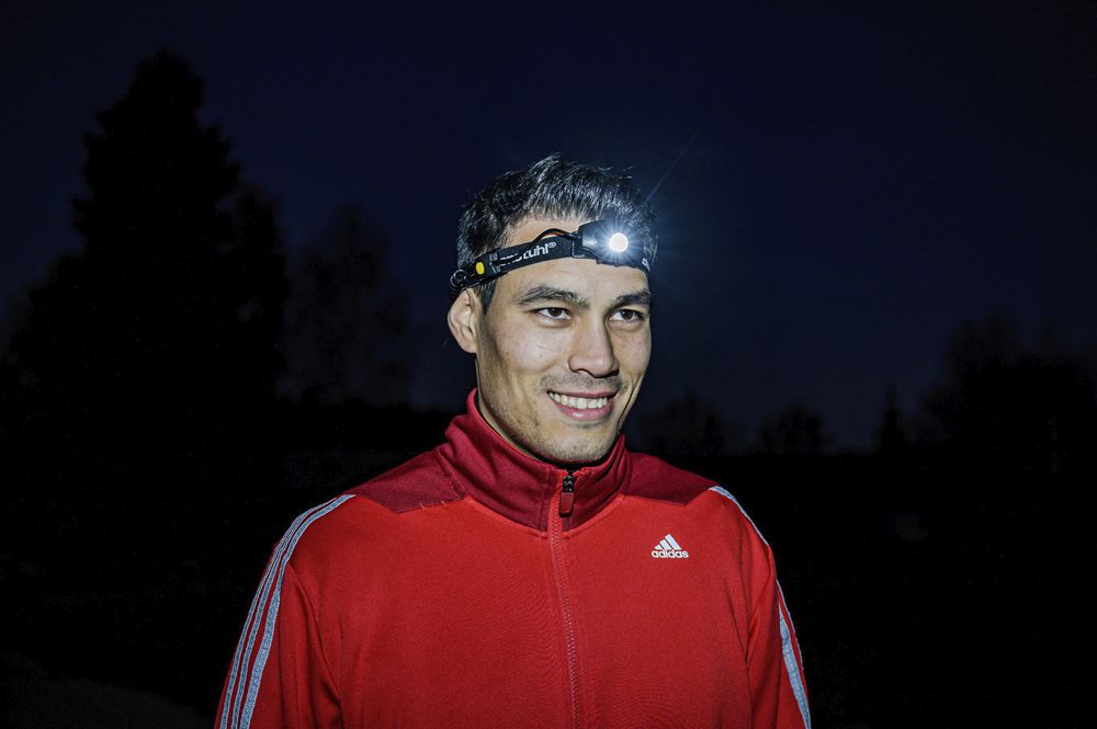 Lampada frontale LED LuxPremium KL 100 100lm IP44 2×AA 75mm mat. sin. ne